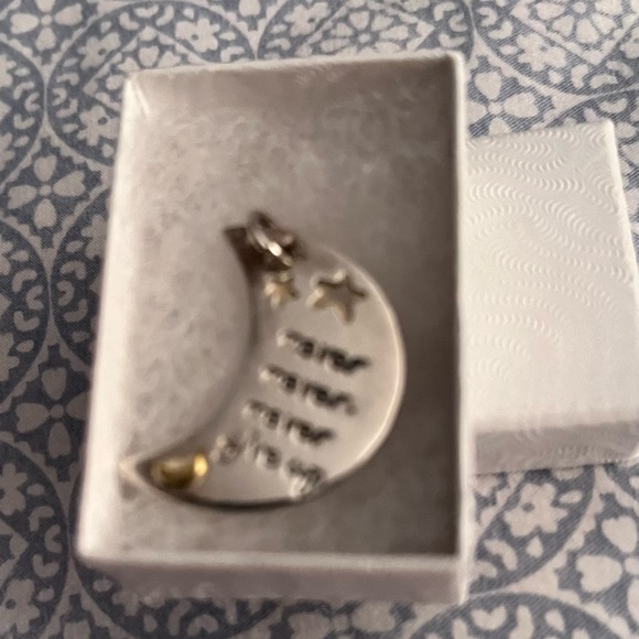 Sterling Silver Crescent Moon charm - Picture 2 of 4